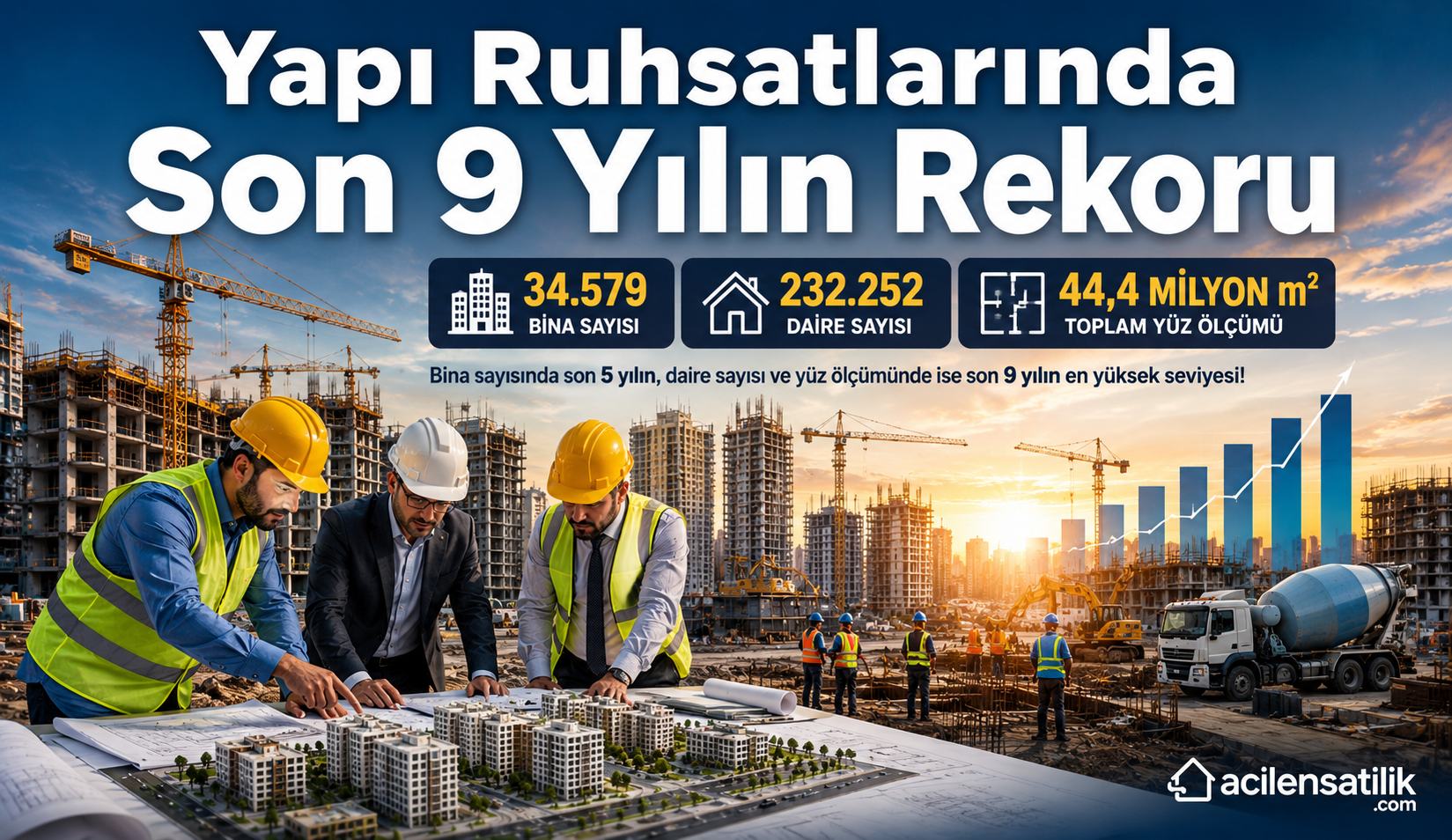 İnşaat Sektöründe Büyük Canlanma: Yapı Ruhsatı Verilen Daire Sayısı 232 Bini Aştı