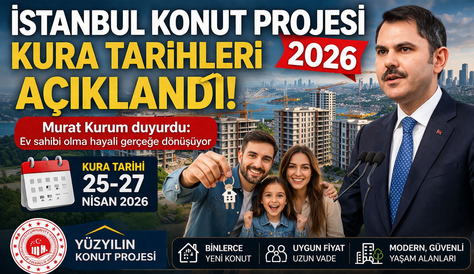 İstanbul’da Yüzyılın Konut Projesi Kura Tarihleri Açıklandı 2026 Detayları