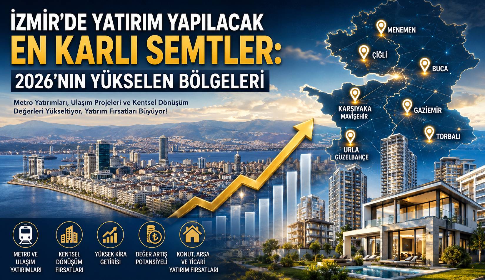 İzmir’de Ev ve Arsa Yatırımı Yapacaklara Rehber: Değer Kazanacak İlçeler ve Semtler