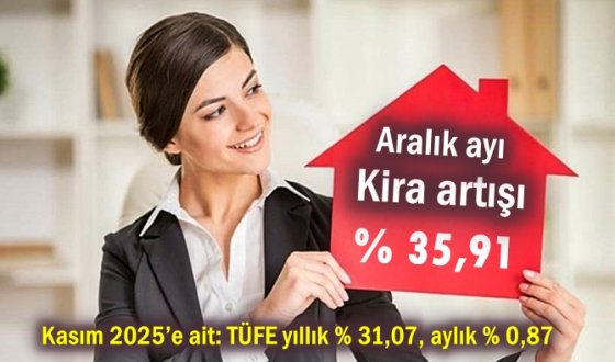 Aralık 2025 kira artış oranı: yüzde 35,91 Oldu
