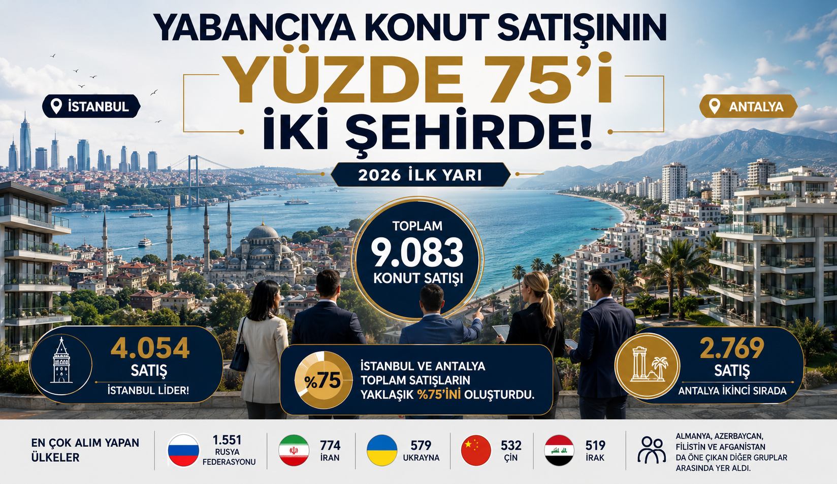 2026’nın İlk Yarısında Yabancılara 9 Bin 83 Konut Satıldı: İşte En Çok Tercih Edilen Şehirler