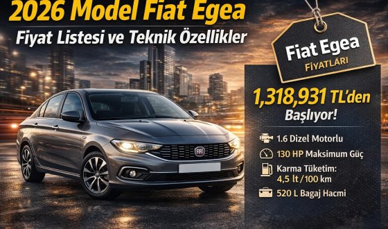 2026 Model Fiat Egea Fiyat Listesi ve Teknik Özellikler Açıklandı