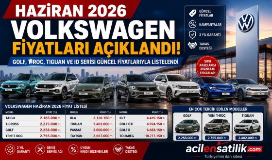 Haziran 2026 Volkswagen Fiyatları Açıklandı! Golf, T-Roc, Tiguan ve ID Serisi Ne Kadar Oldu?