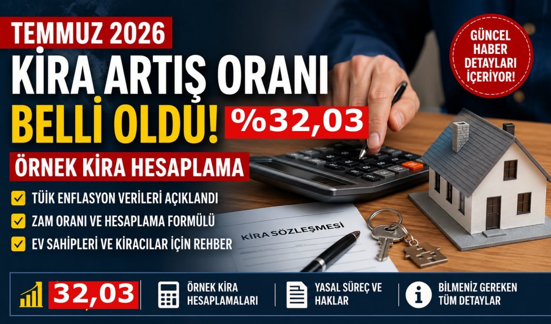 Temmuz 2026 Kira Artış Oranı Belli Oldu! İşte Yeni Zam Oranı ve Örnek Hesaplama