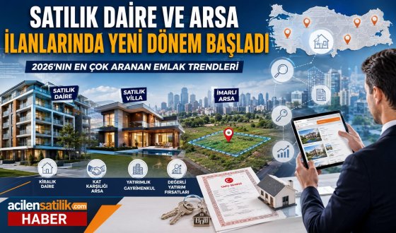 Satılık Daire, Kiralık Daire, Satılık Arsa ve her semtte uygun emlak ilanları acilensatilik.com'da