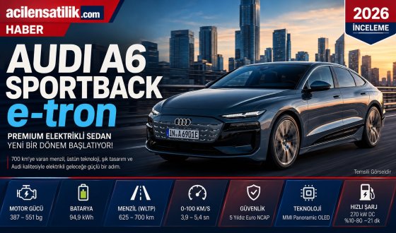 Audi A6 Sportback e-tron İncelemesi: Premium Elektrikli Sedan Yeni Bir Dönem Başlatıyor
