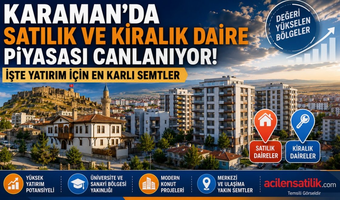 Karaman Gayrimenkul Piyasasında Fırsat Dönemi! Satılık ve Kiralık Dairelerde Son Durum