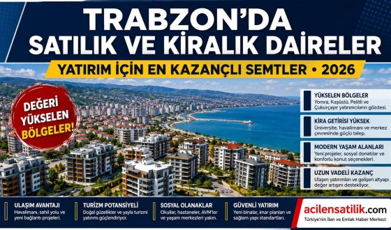 Trabzon Gayrimenkul Piyasası 2026: Satılık Daire, Kiralık Ev ve Yükselen Bölgeler