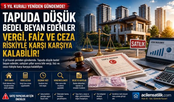 Tapuda Düşük Bedel Beyan Edenler Dikkat! 5 Yıl Sonra Bile Vergi ve Ceza Kapınızı Çalabilir