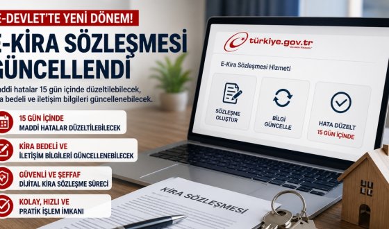 E-Devlet'te E-Kira Sözleşmesi Güncellendi, Artık Hatalar 15 Gün İçinde Düzeltilebilecek