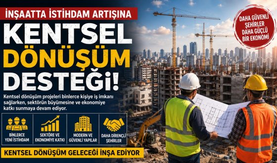 İnşaat Sektöründe İstihdam Atağı! Kentsel Dönüşüm Ekonomiye ve İş Gücüne Can Veriyor