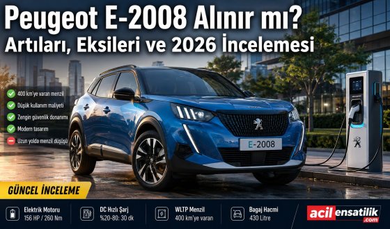 Peugeot E-2008 Kullanıcı Deneyimi: Şehir İçinde Sessiz, Uzun Yolda Başarılı mı?