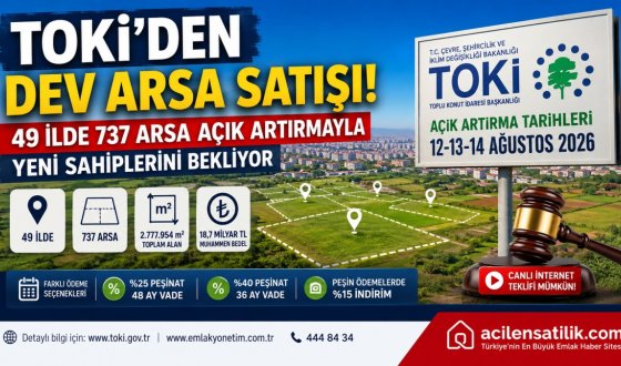 TOKİ'den Konut, Ticaret ve Sanayi İmarlı Arsa Fırsatı: Açık Artırmalar 12 Ağustos'ta Başlıyor