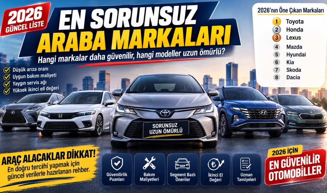 En Sorunsuz Araba Markaları 2026 Açıklandı! İşte En Güvenilir Otomobiller