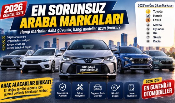 En Sorunsuz Araba Markaları 2026 Açıklandı! İşte En Güvenilir Otomobiller
