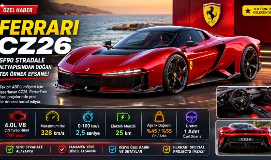 Ferrari CZ26: 328 km/s Hız ve 2,5 Saniyelik Hızlanmayla Özel Sipariş Harikası
