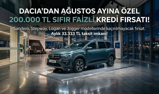 Dacia Fiyat Listesi ve Ağustos Kampanyası: 33.333 TL Taksitle Sıfır Otomobil Fırsatı
