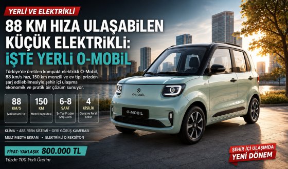 88 Km Hıza Ulaşan Yerli Elektrikli O-Mobil: Küçük Boyutlarıyla Şehir İçinde Dikkat Çekiyor