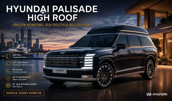 Hyundai Palisade High Roof: 21,4 İnç Ekran, VIP Konfor ve 2 Metreyi Aşan Gövde