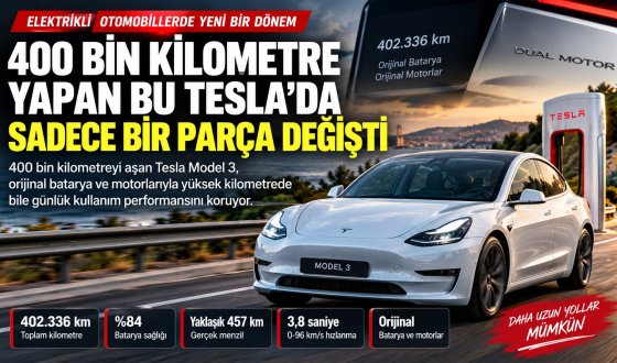 Bu Tesla 400 Bin Kilometreyi Devirdi: Batarya Kapasitesi Hâlâ Yüzde 84