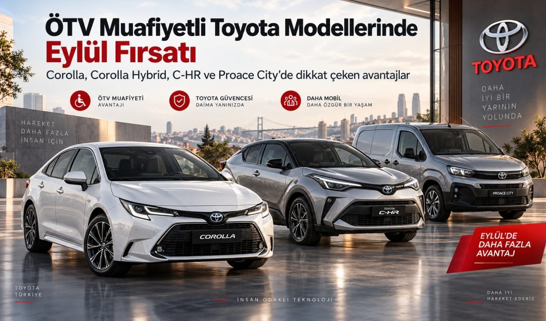 Toyota’dan ÖTV Muafiyetli Araç Alacaklara Eylül Avantajı: İşte Güncel Fiyatlar