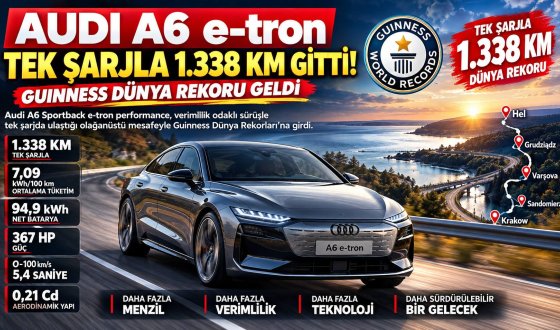 Tek Şarjla 1.338 Kilometre: Audi A6 e-tron’dan Tarihi Menzil Rekoru