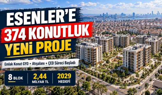 Emlak Konut GYO Esenler Projesinin Detayları Belli Oldu: 374 Konut, 9 Bin m² Yeşil Alan