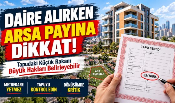 Tapuda Arsa Payı Uyarısı: Dairenin Değeriyle Uyumlu Olmayan Pay Sonradan Sorun Çıkarabilir