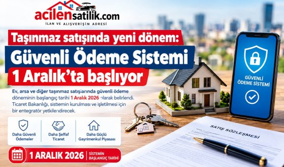 Tapuda Para Transferi İçin Yeni Dönem: Güvenli Ödeme Sistemi 1 Aralık’ta Devrede