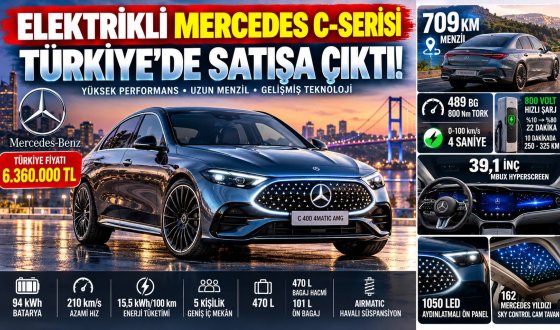 C-Serisi Artık Tamamen Elektrikli: 489 BG’lik Mercedes C 400 4MATIC AMG Satışta