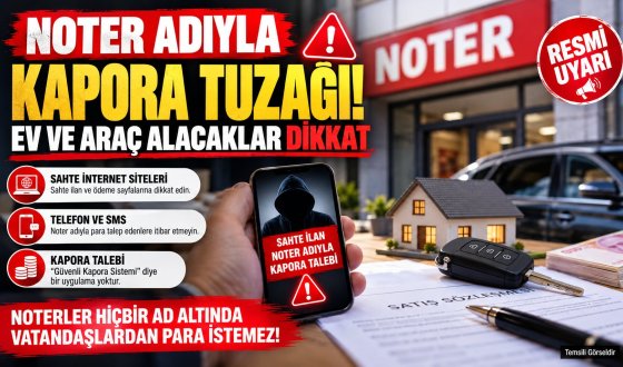 Türkiye Noterler Birliğinden Uyarı: Güvenli Kapora Sistemi Diye Bir Uygulama Yok!