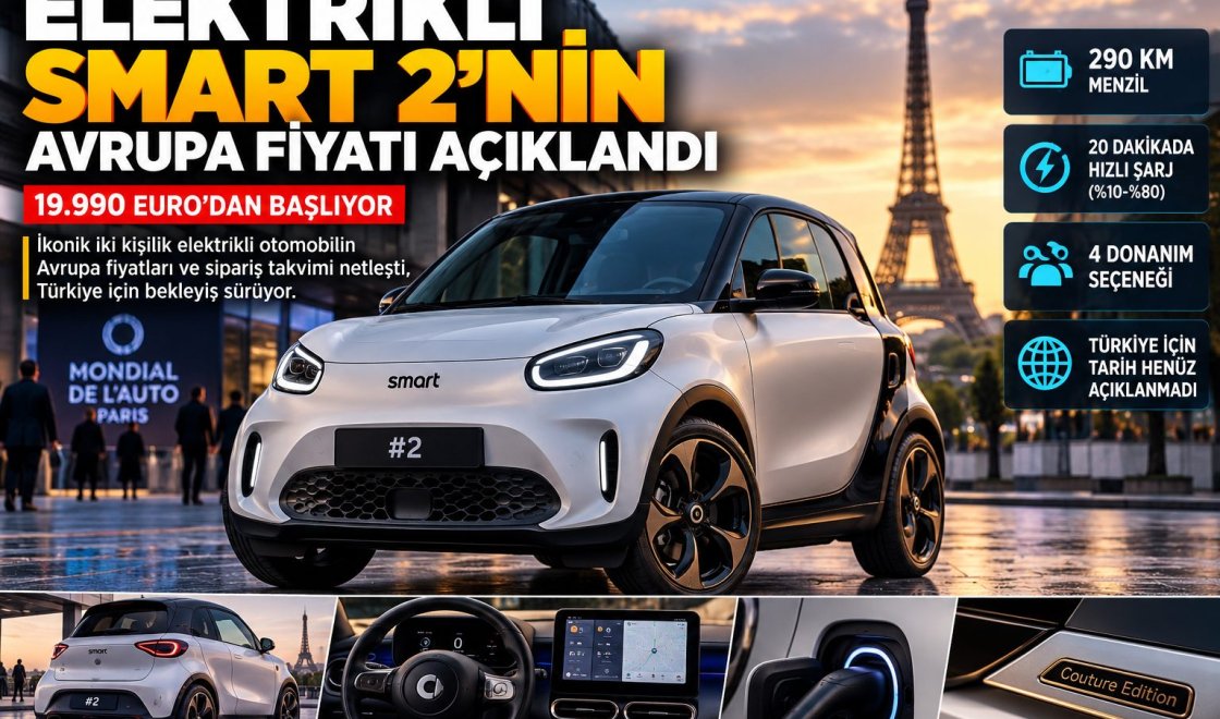 Elektrikli Smart 2 Sahneye Çıktı: 290 KM Menzil, 20 Dakikada Hızlı Şarj ve İşte Fiyatı