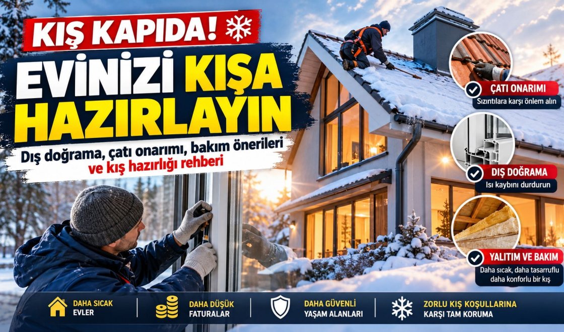 Kışın Eviniz Hem Sıcak Hem Güvenli Olsun: Çatı Onarımı ve Dış Doğrama Bakımında 15 Önemli Tavsiye