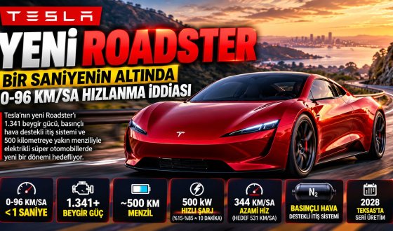 Tesla Roadster'dan Çılgın Performans Hedefi! Basınçlı Hava Destekli Yeni Teknoloji
