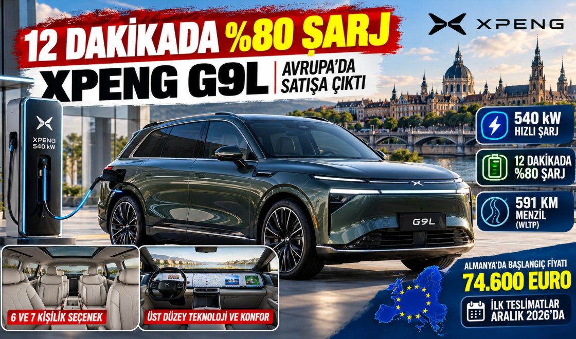 XPeng G9L Avrupa Yolunda! 591 KM Menzil, 7 Kişilik Kabin ve Ultra Hızlı Şarj