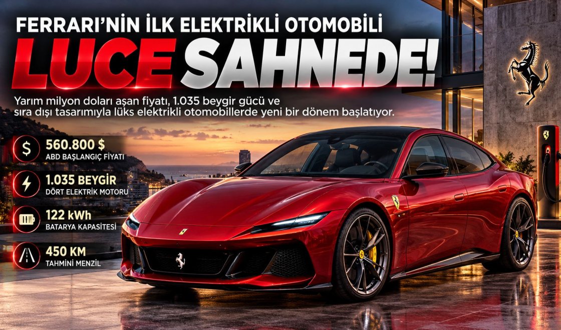 Ferrari Luce Elektrikli Otomobil Dünyasında Dengeleri Değiştiriyor: Fiyatı Dudak Uçuklatıyor
