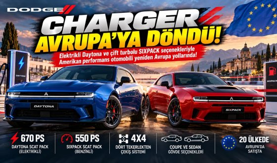 Dodge Charger Avrupa'ya Döndü! 670 Beygirlik Elektrikli Daytona ve 550 Beygirlik SIXPACK Sahneye Çıktı