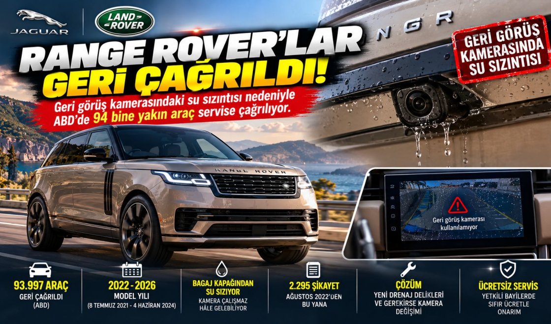 Range Rover'da Büyük Geri Çağırma! 94 Bine Yakın Araçta Kamera Arızası Tespit Edildi