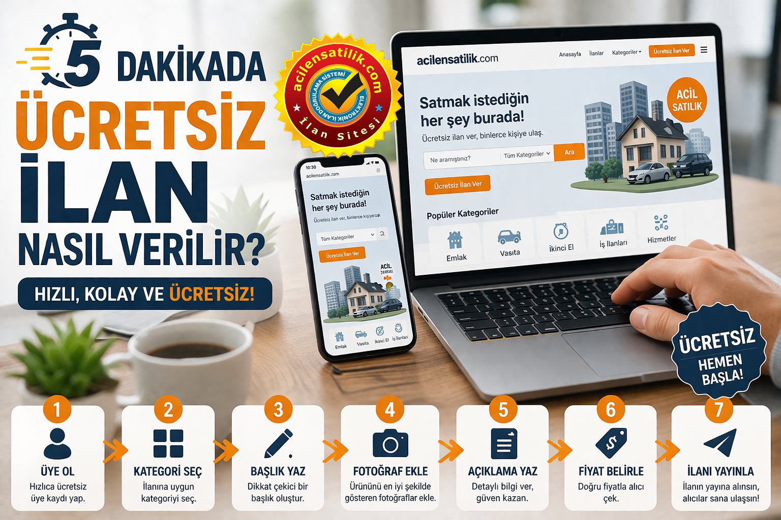 5 Dakikada İlan Ver ve Hemen Satışa Başla!