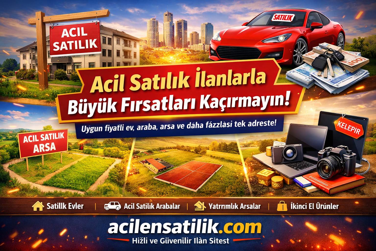 Acil Satılık Ev ve Araç İlanlarında Büyük Avantajlar Sizi Bekliyor