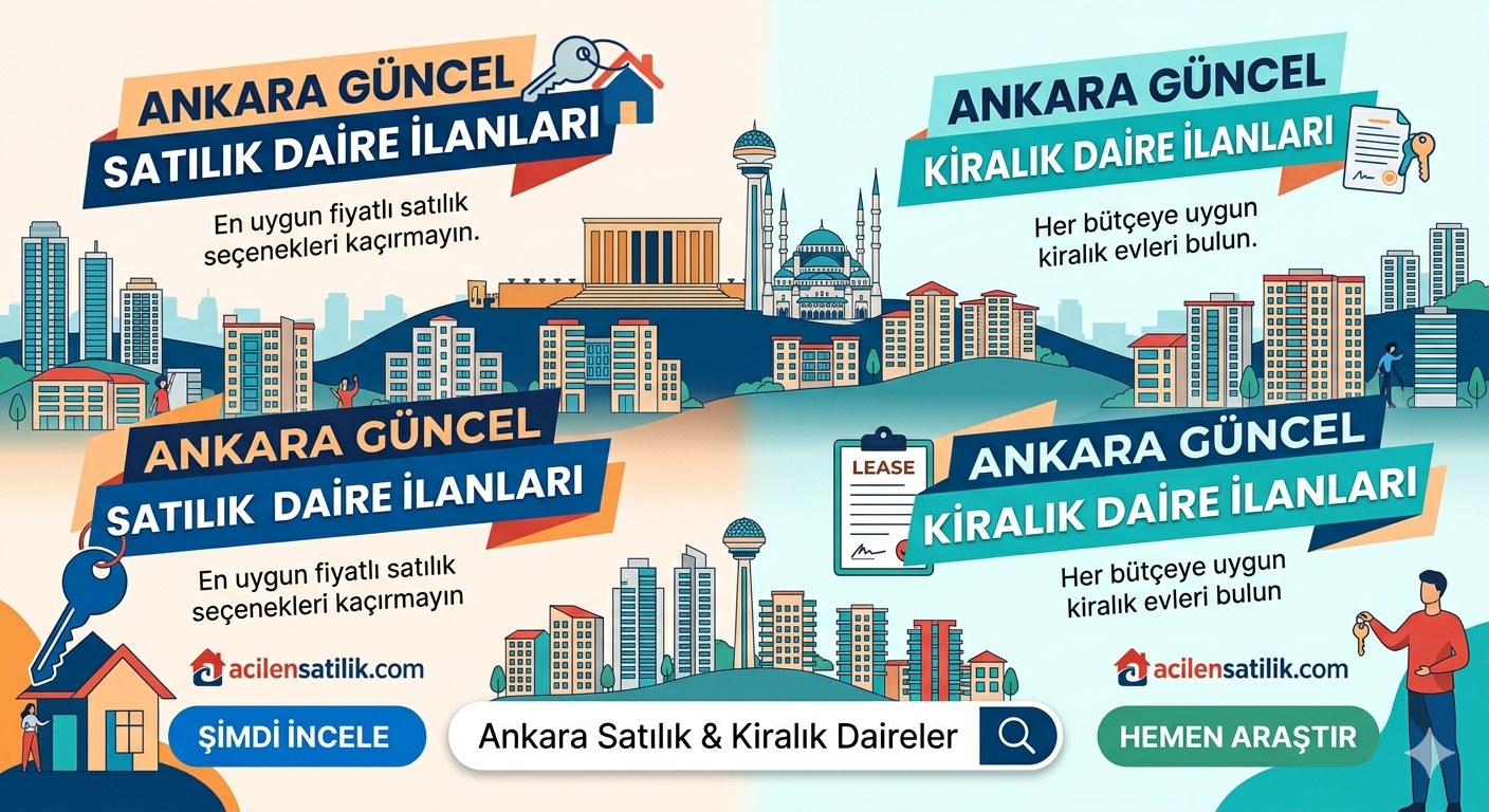 Ankara'nın bölge bölge Satılık ve Kiralık Gayrimenkul Listesi