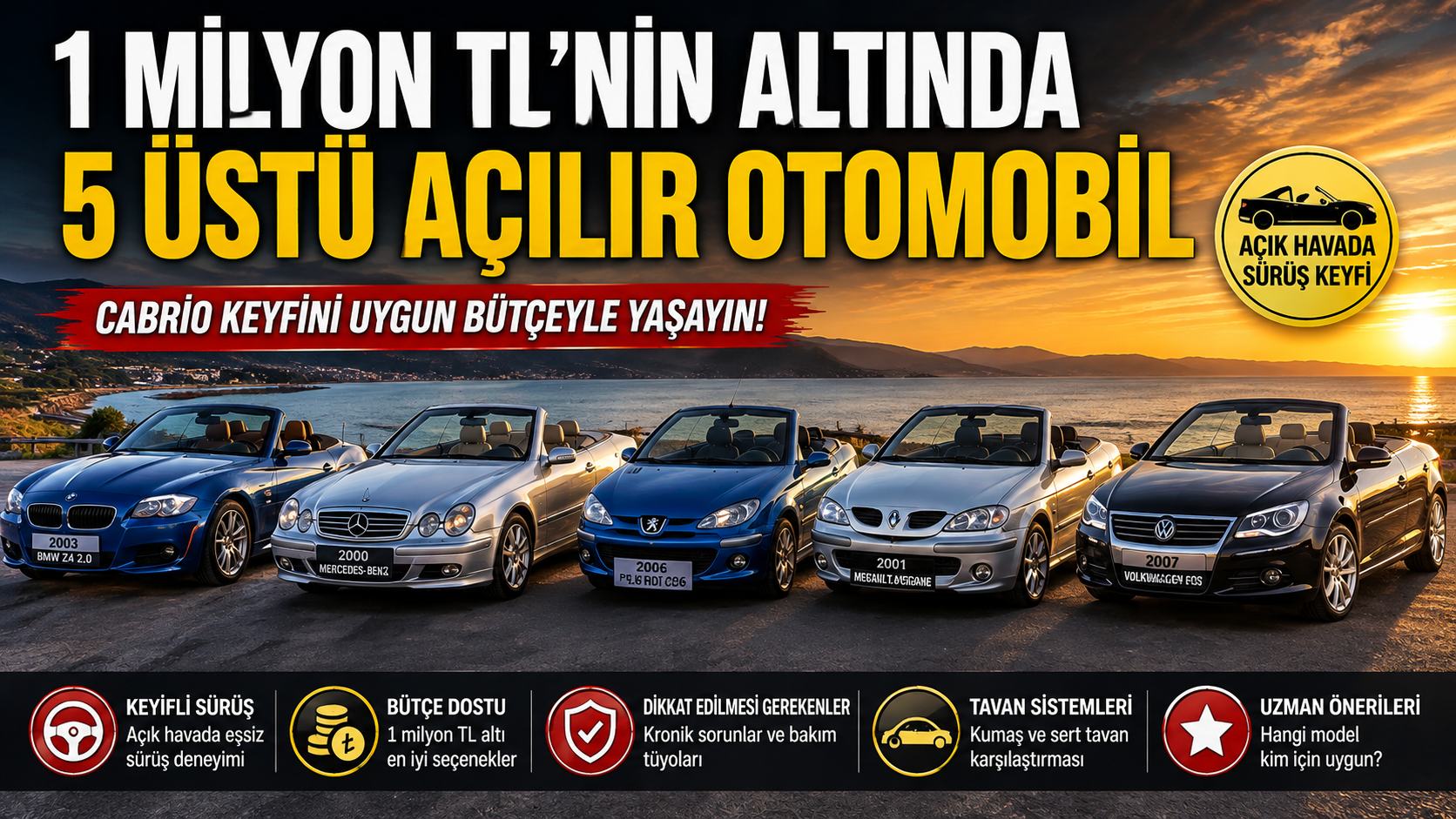 Cabrio Otomobil Hayali Kurup Bütçeyi Aşmak İstemeyenlere: 5 Uygun Model