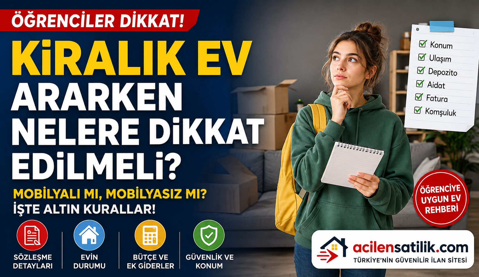 Mobilyalı mı Mobilyasız mı? Öğrenciler İçin Kiralık Ev Seçiminde En Önemli İpuçları