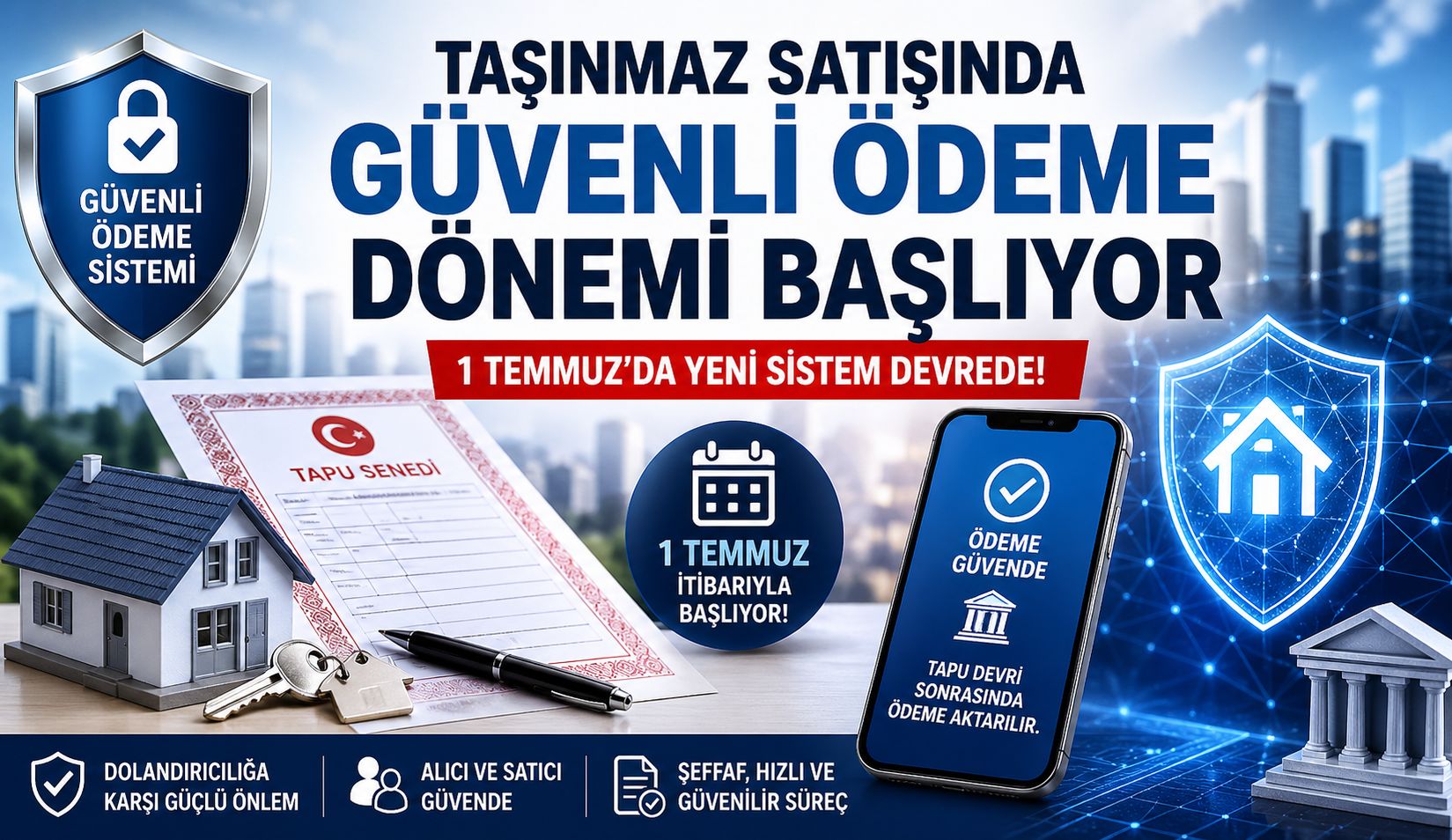 Ev ve Arsa Satışında Yeni Dönem Güvenli Ödeme Sistemi 1 Temmuz’da Yürürlükte