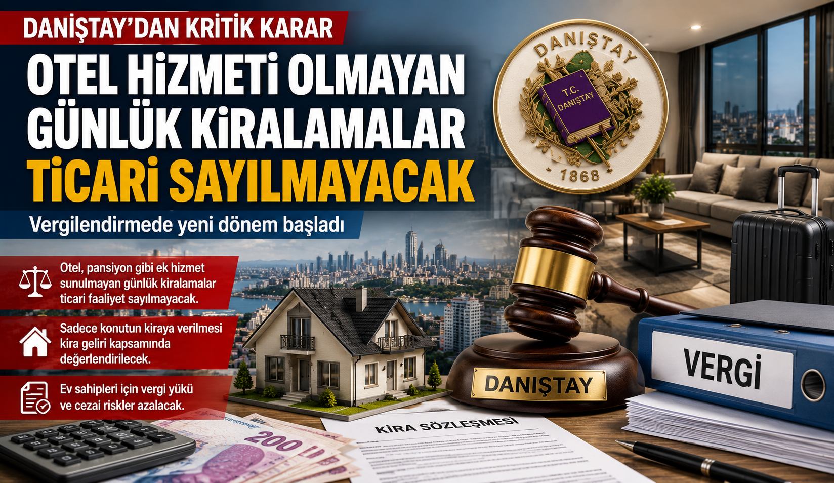 Günlük Kiralık Evlerde Vergi Tartışmasına Nokta Danıştay Emsal Kararı Açıkladı