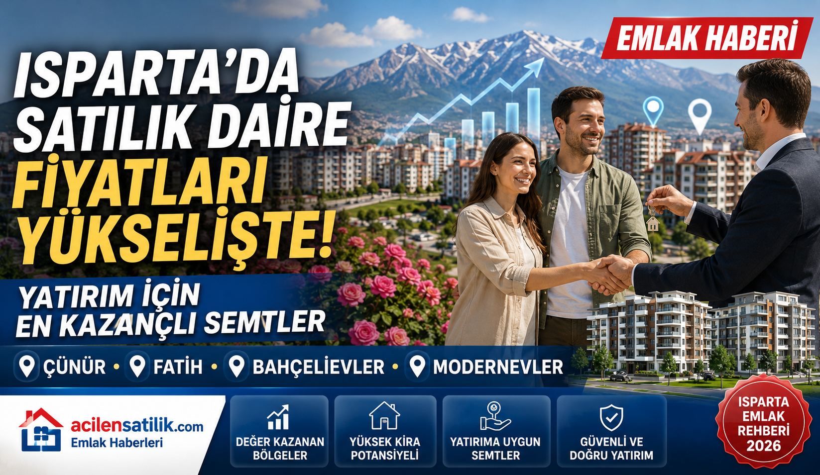 Isparta'da Satılık Daire Fiyatları Yükselişte! Yatırım İçin En Kazançlı Semtler Açıklandı