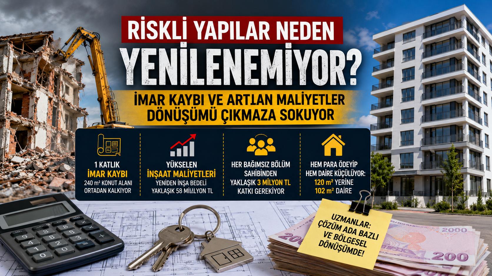 Kentsel Dönüşümde Büyük Çıkmaz: Ev Sahipleri Hem Para Ödüyor Hem Daha Küçük Eve Geçiyor