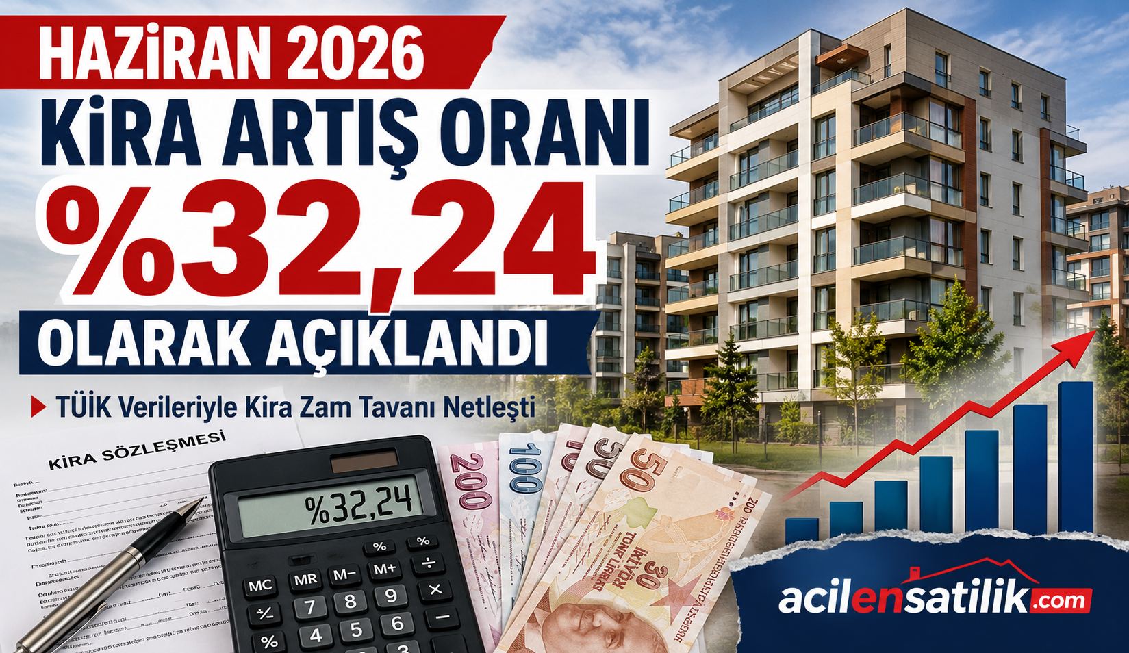 Kiracılar ve Ev Sahipleri Dikkat! Haziran 2026 Kira Zam Sınırı yüzde 32,24 olarak Netleşti