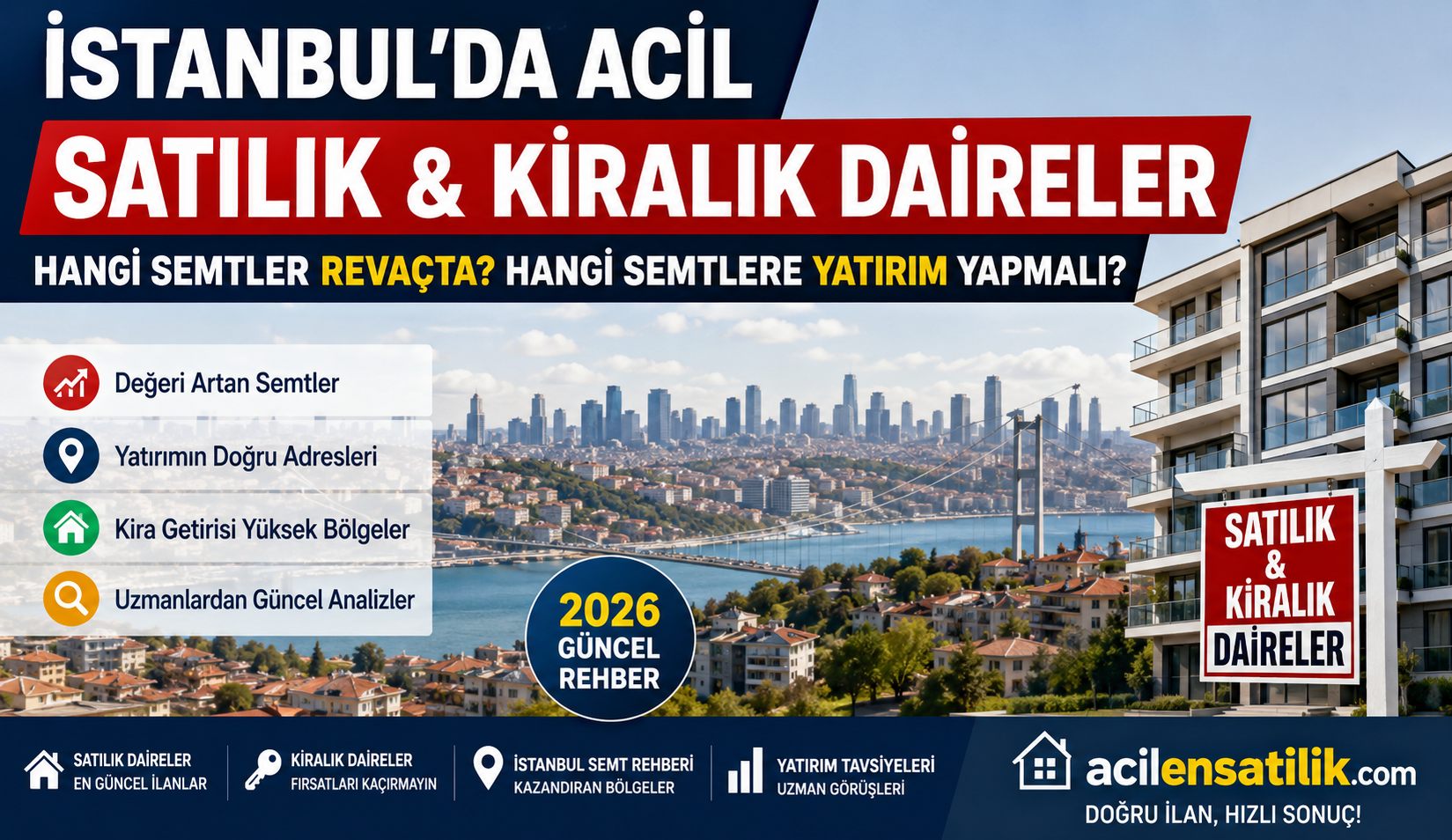 Kiralık ve Satılık Dairelerde Fırsat Dönemi! İstanbul'un Yükselen Mahalleleri