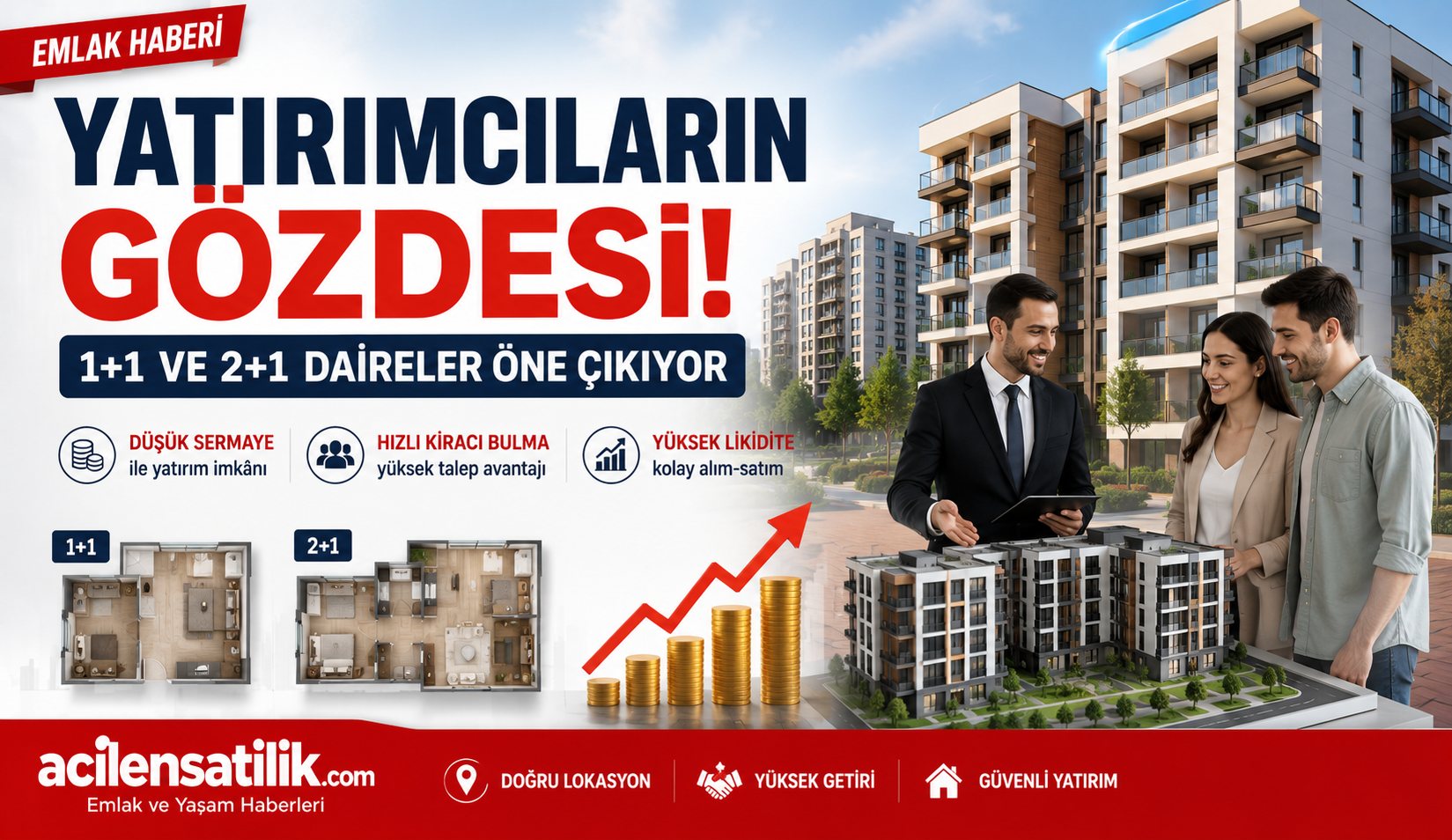 Konut Yatırımında Yeni Trend: 1+1 ve 2+1 Daireler Yüksek Talep Görüyor